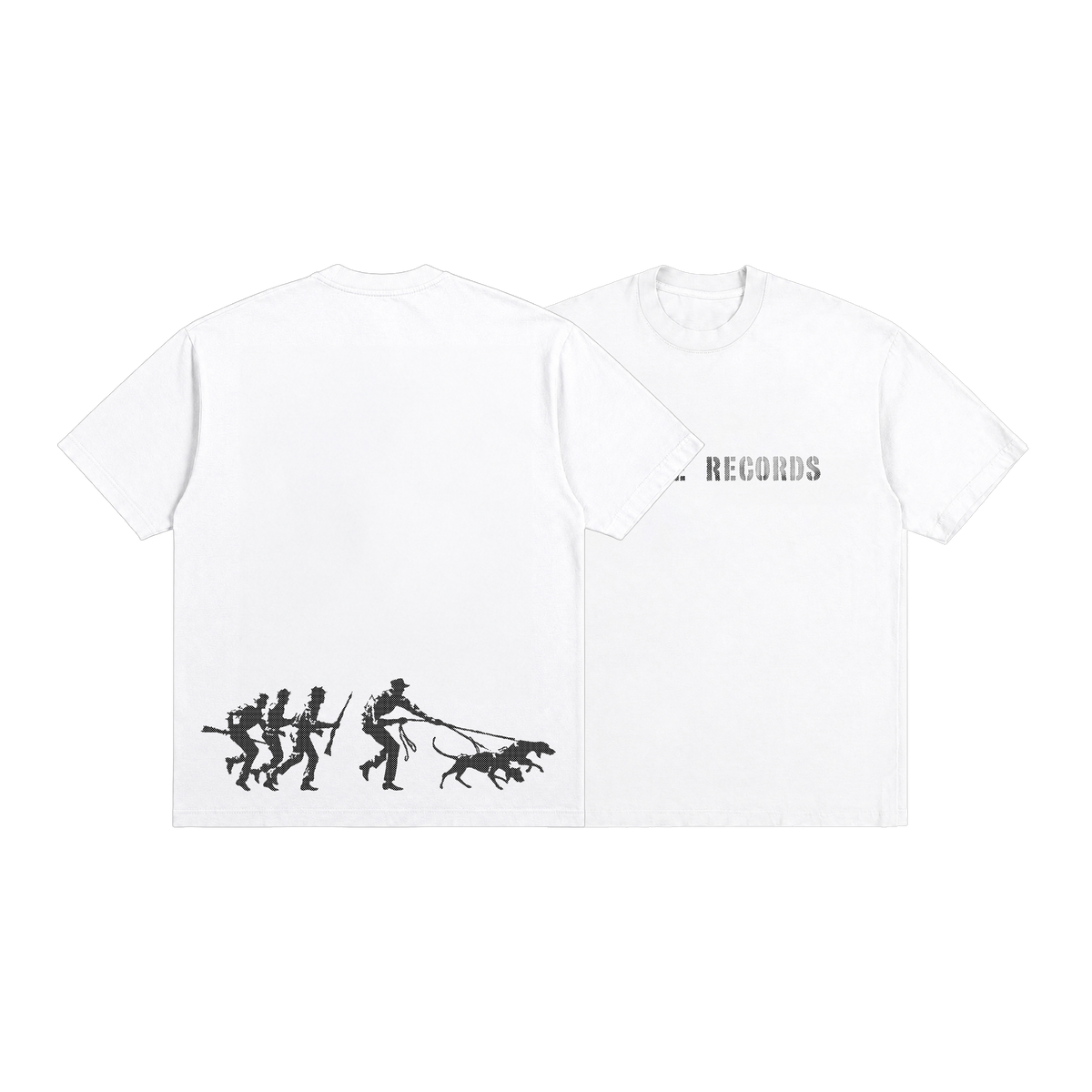 T-shirt Hostile Records (Blanc, Kaki, Noir)